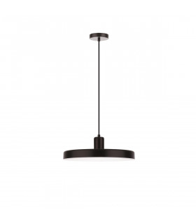 Chioto 60cm Dome Pendant Ceiling Light Matt Black Steel Outside Shiny White Steel Inside LED E27-1