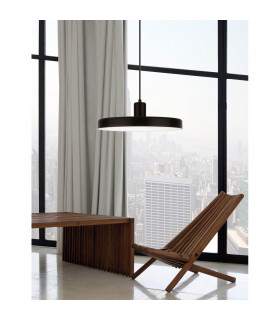 Chioto 60cm Dome Pendant Ceiling Light Matt Black Steel Outside Shiny White Steel Inside LED E27-2