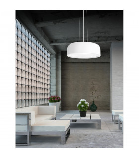 Perleto 3 Light Dome Pendant Ceiling Light Metal Matt White Outside LED E27-2