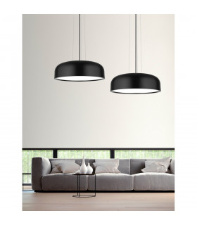 Perleto 3 Light Dome Pendant Ceiling Light Metal Matt Black Outside LED E27-2