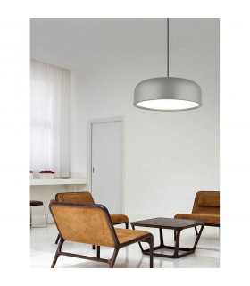 Perleto 3 Light Dome Pendant Ceiling Light Metal Matt Grey Outside LED E27-2