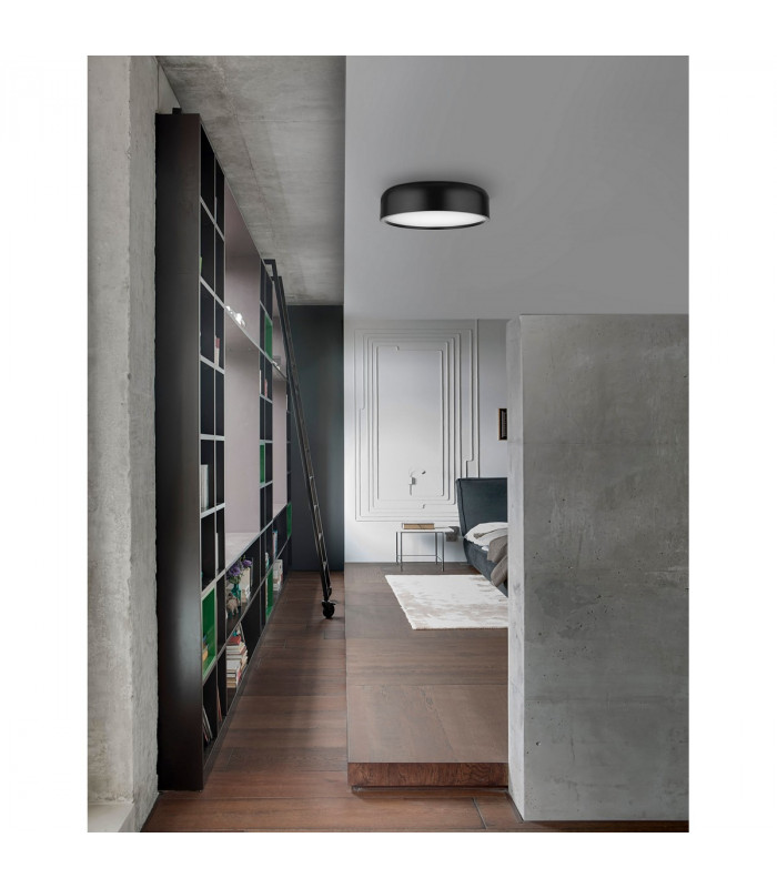 Perleto 3 Light Cylindrical Ceiling Light Matt Black SteelMatt White Steel LED E27-2