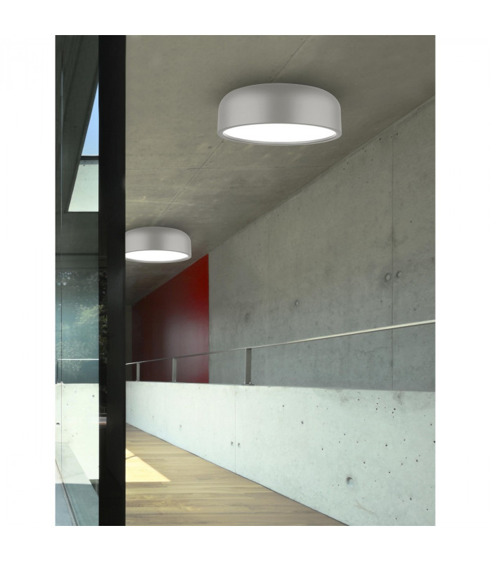 Perleto 3 Light Cylindrical Ceiling Light Matt Grey Steel Matt White Steel LED E27-2