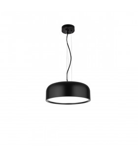 Perleto 2 Light Dome Pendant Ceiling Light Metal Matt Black Outside LED E27-1