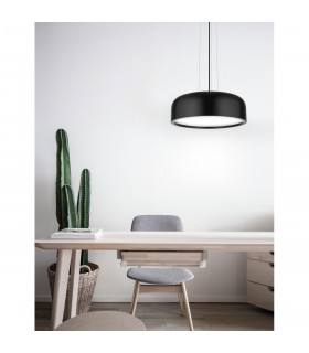 Perleto 2 Light Dome Pendant Ceiling Light Metal Matt Black Outside LED E27-2