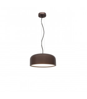 Perleto 2 Light Dome Pendant Ceiling Light Metal Matt Coffee Brown Outside LED E27-1