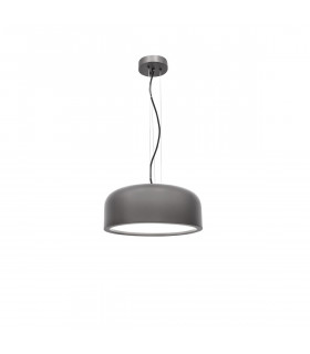Perleto 2 Light Dome Pendant Ceiling Light Metal Steel Grey Outside LED E27-1