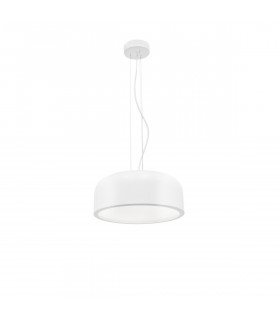 Perleto 2 Light Dome Pendant Ceiling Light Metal Matt White Outside Inside LED E27-1