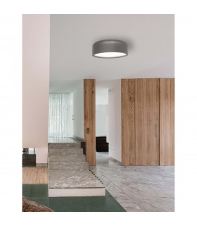 Perleto 2 Light Cylindrical Ceiling Light Steel Grey Metal LED E27-2
