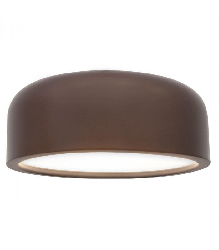 Perleto 2 Light Cylindrical Ceiling Light Coffee Brown Metal LED E27-1