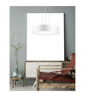 Finezza 3 Light Cylindrical Pendant Ceiling Light Metal Matt White Outside LED E27-2