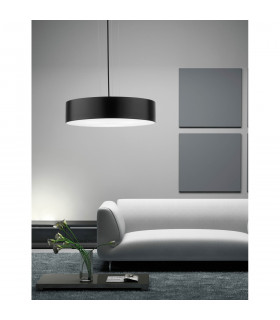 Finezza 3 Light Cylindrical Pendant Ceiling Light Metal Matt Black Outside LED E27-2