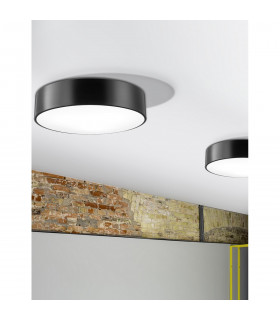Finezza 3 Light Cylindrical Ceiling Light Matt Black Steel Matt White Steel LED E27-2