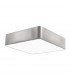 Ragu 46cm Flush Ceiling Light Metal Satin nickel Outside Matt White Inside LED E27-1