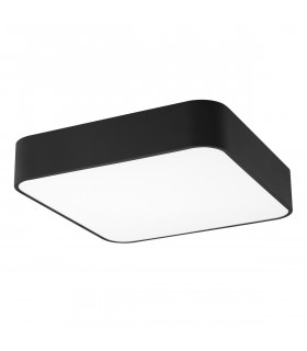 Ragu 46cm Flush Ceiling Light Metal Black Outside Matt White Inside LED E27-1