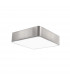 Ragu 36cm Flush Ceiling Light Metal Satin Nickel Outside Matt White Inside LED E27-1