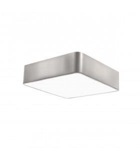 Ragu 36cm Flush Ceiling Light Metal Satin Nickel Outside Matt White Inside LED E27-1