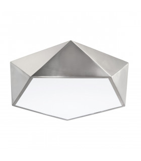 Darius 4 Light Integrated LED Semi Flush Light Metal Satin Nickel Outside Matt White Inside LED E27-1