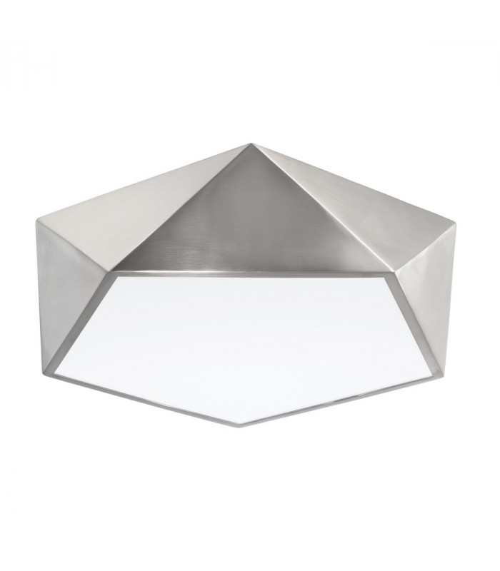 Darius 4 Light Integrated LED Semi Flush Light Metal Satin Nickel Outside Matt White Inside LED E27-1