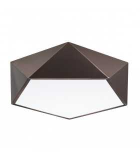 Darius 4 Light Integrated LED Semi Flush Light Metal Brown Outside Matt White Inside LED E27-1