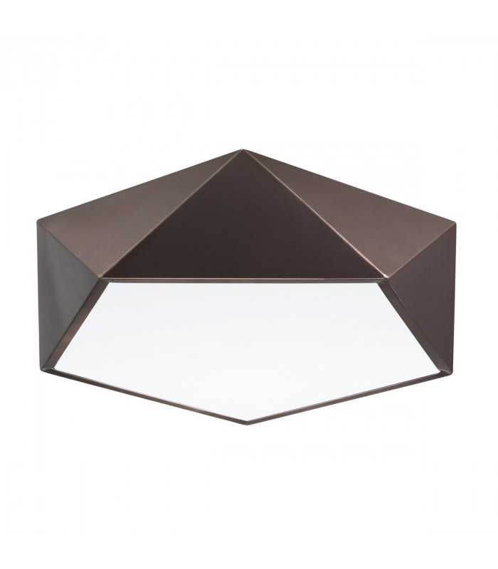 Darius 4 Light Integrated LED Semi Flush Light Metal Brown Outside Matt White Inside LED E27-1