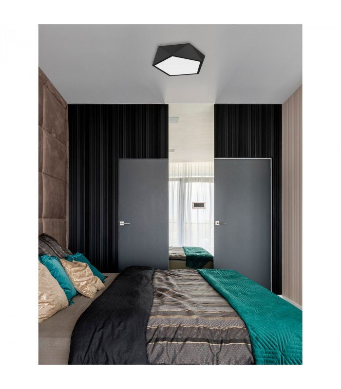 Darius 4 Light Integrated LED Semi Flush Light Metal Black Outside Matt White Inside LED E27-2