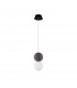 Zero Globe Pendant Ceiling Light Grey Concrete Opal Glass Black Aluminium LED G9 10-1