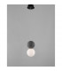 Zero Globe Pendant Ceiling Light Grey Concrete Opal Glass Black Aluminium LED G9 10-3