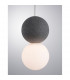 Zero Globe Pendant Ceiling Light Grey Concrete Opal Glass Black Aluminium LED G9 10-5