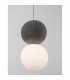 Zero Globe Pendant Ceiling Light Grey Concrete Opal Glass Black Aluminium LED G9 10-7