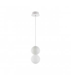 Zero Globe Pendant Ceiling Light White Gypsum Opal Glass White Aluminium LED G9-1