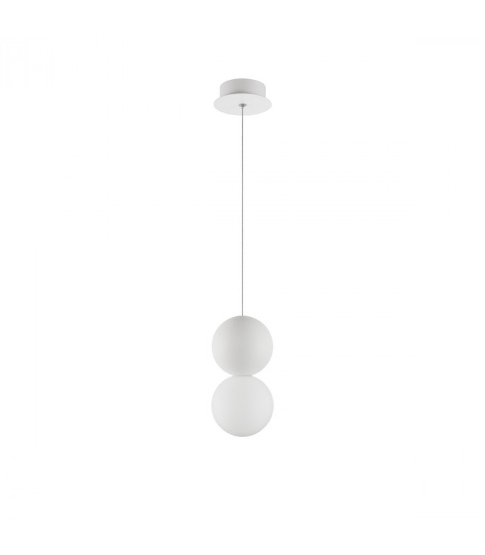 Zero Globe Pendant Ceiling Light White Gypsum Opal Glass White Aluminium LED G9-1