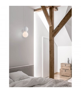 Zero Globe Pendant Ceiling Light White Gypsum Opal Glass White Aluminium LED G9-2