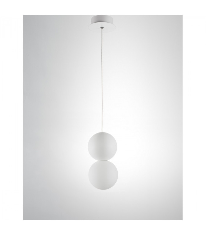 Zero Globe Pendant Ceiling Light White Gypsum Opal Glass White Aluminium LED G9-4