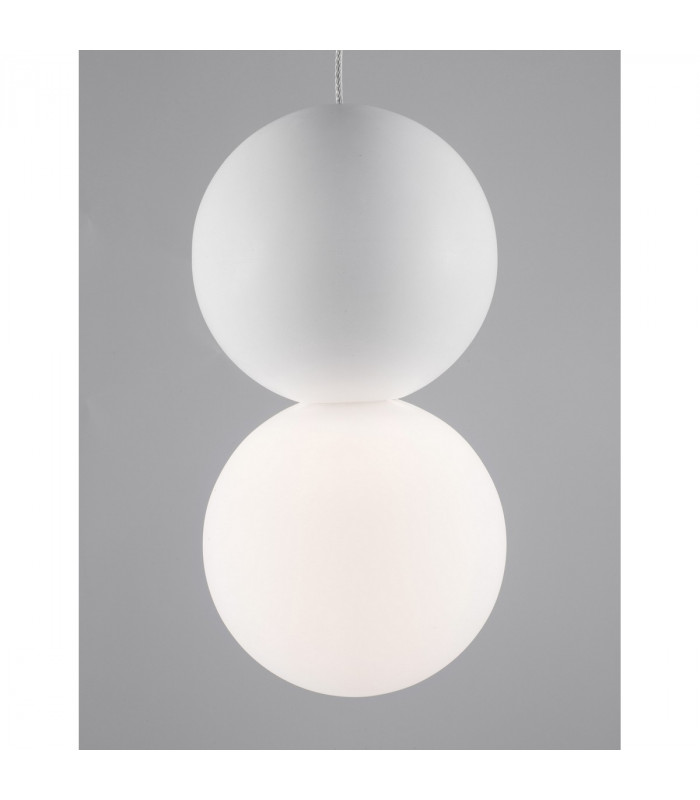 Zero Globe Pendant Ceiling Light White Gypsum Opal Glass White Aluminium LED G9-6