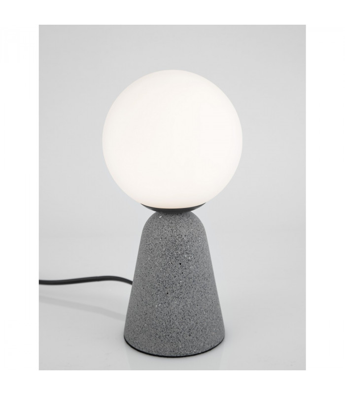 Zero Globe Table Lamp Grey Concrete Opal Glass LED G9-3