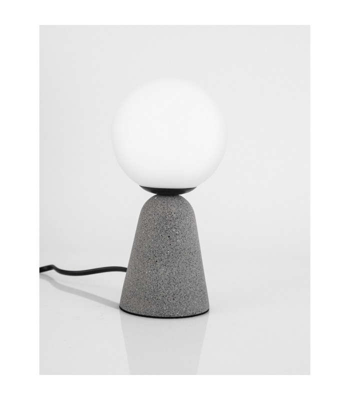 Zero Globe Table Lamp Grey Concrete Opal Glass LED G9-4