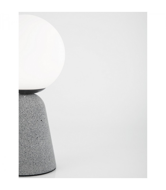 Zero Globe Table Lamp Grey Concrete Opal Glass LED G9-7