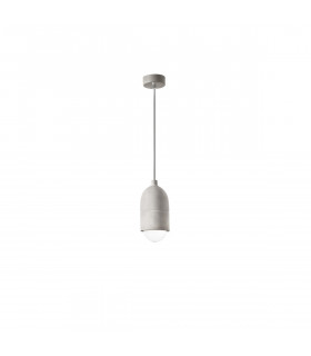 Alanzo 10cm Dome Pendant Ceiling Light Grey Concrete Grey Fabric Wire LED E27-1