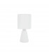 Zero Table Lamp with Round Shade White Gypsum White Fabric Shade LED E14-1