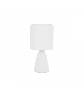 Zero Table Lamp with Round Shade White Gypsum White Fabric Shade LED E14-1