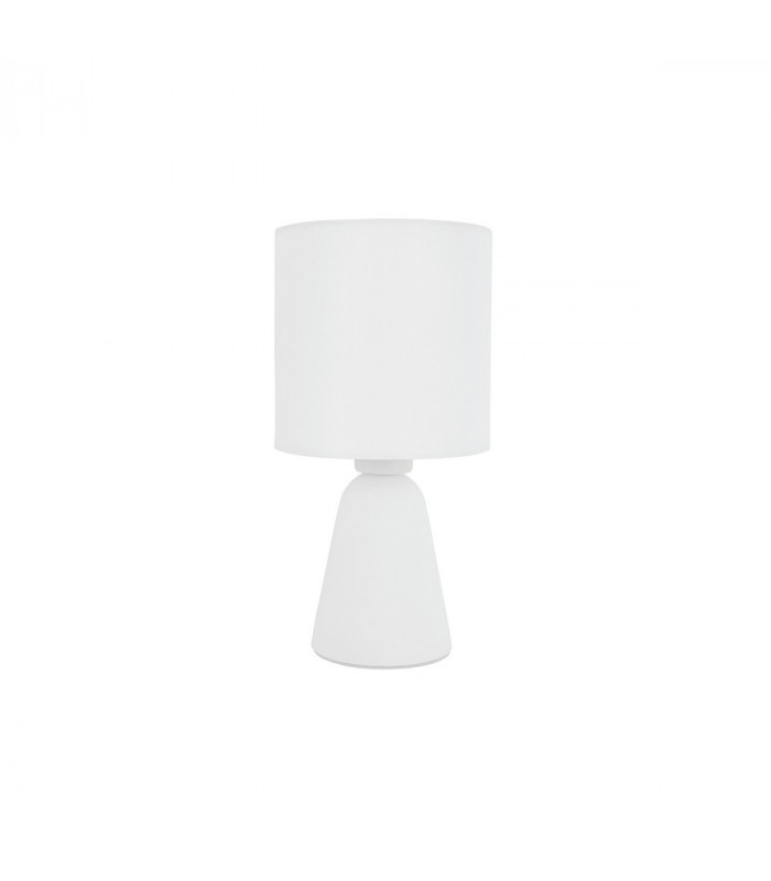 Zero Table Lamp with Round Shade White Gypsum White Fabric Shade LED E14-1