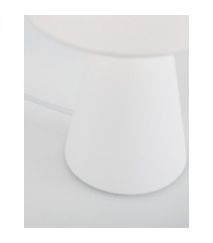Zero Table Lamp with Round Shade White Gypsum White Fabric Shade LED E14-5