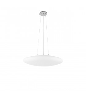 Pressione 3 Light Globe Pendant Ceiling Light Opal Glass Satin Metal Base Chrome Aluminium LED E27-1