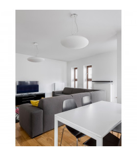 Pressione 3 Light Globe Pendant Ceiling Light Opal Glass Satin Metal Base Chrome Aluminium LED E27-2