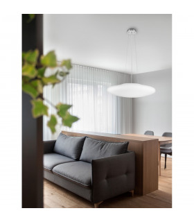Pressione 4 Light Globe Pendant Ceiling Light Opal Glass Satin Metal Base Chrome Aluminium LED E27-2