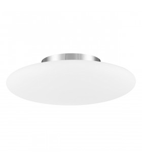 Pressione 42cm Flush Ceiling Light Opal Glass Matt White Metal LED E27-1