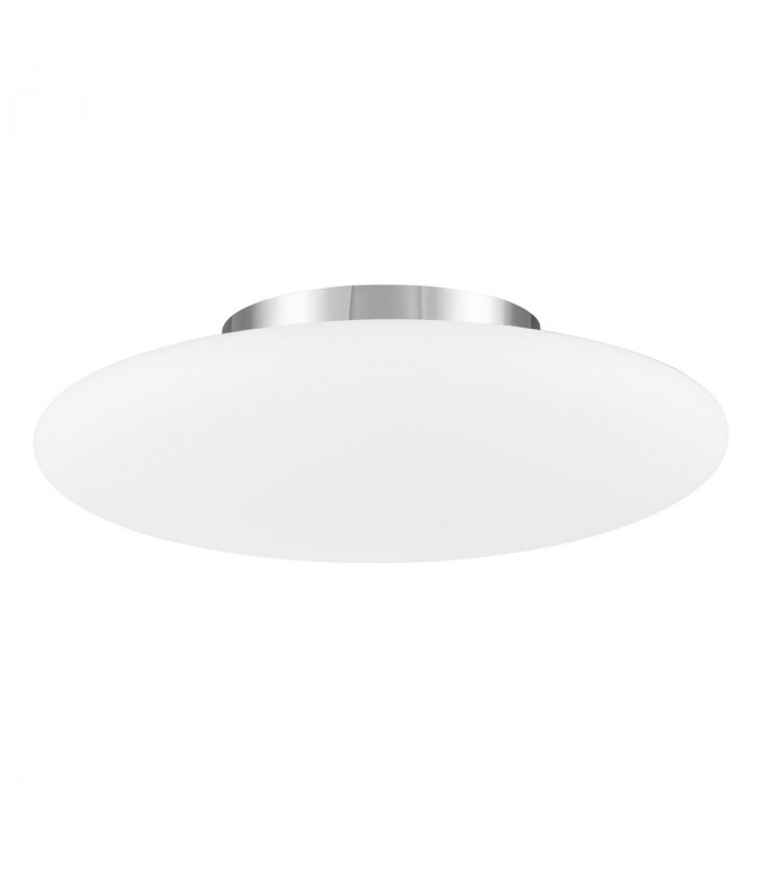 Pressione 42cm Flush Ceiling Light Opal Glass Matt White Metal LED E27-1