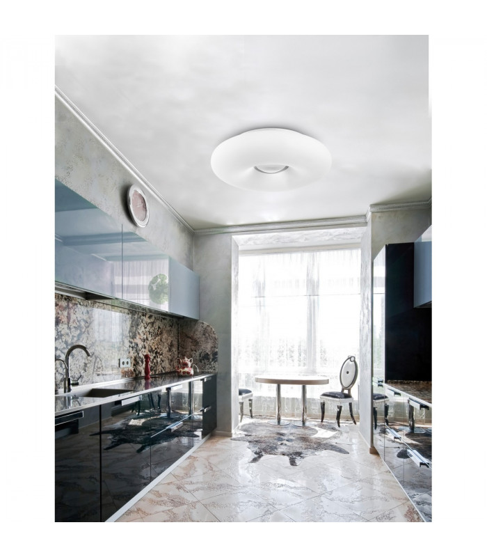 Bianco 4 Light Flush Ceiling Light Opal Glass Chrome Metal LED E27-2