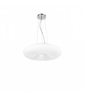 Bianco 4 Light Pendant Ceiling Light Opal White Glass Chrome Aluminium LED E27-1